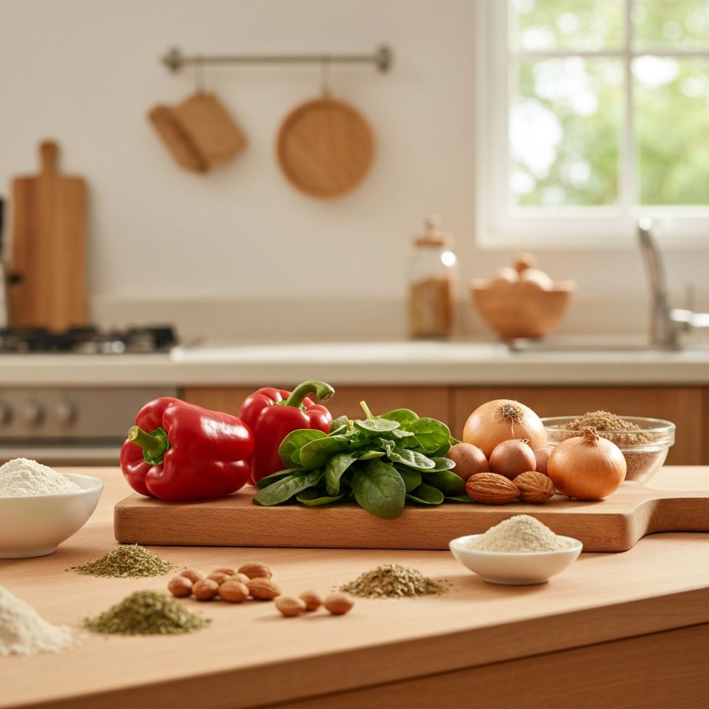 Fresh whole foods and ingredients for healthy cooking